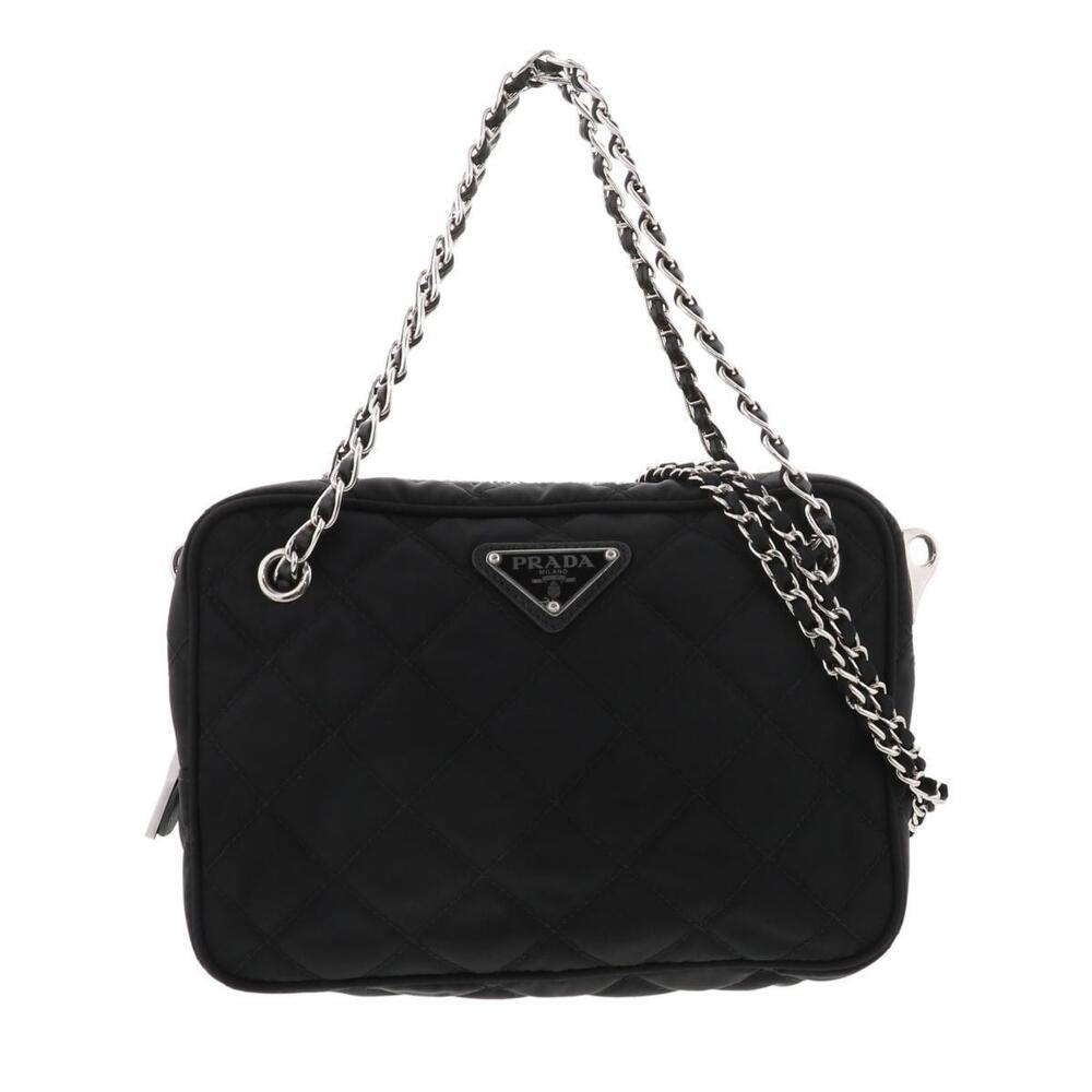 PRADA Impuntu Chain Shoulder Bag Messenger Black